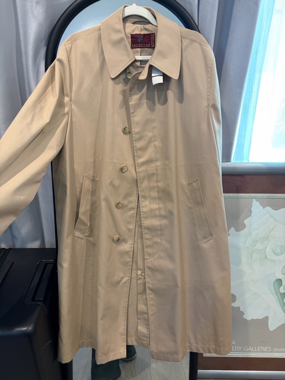 Nordstrom Tan Trench Coat - Classic Button-Front Overcoat